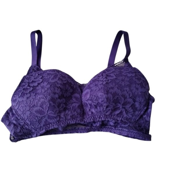 KNIX Lace Longline Bra in Periwinkle Purple Size XL Bustier Adjustable Straps - Picture 1 of 9